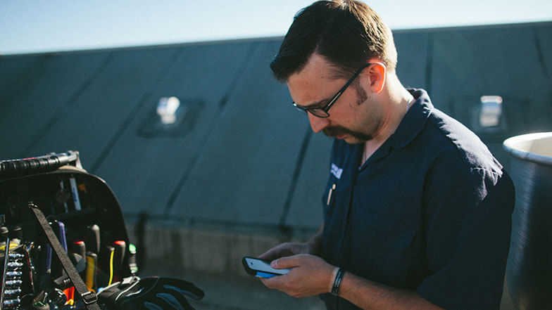 A Tech Uses ServiceTrade Software in the Field