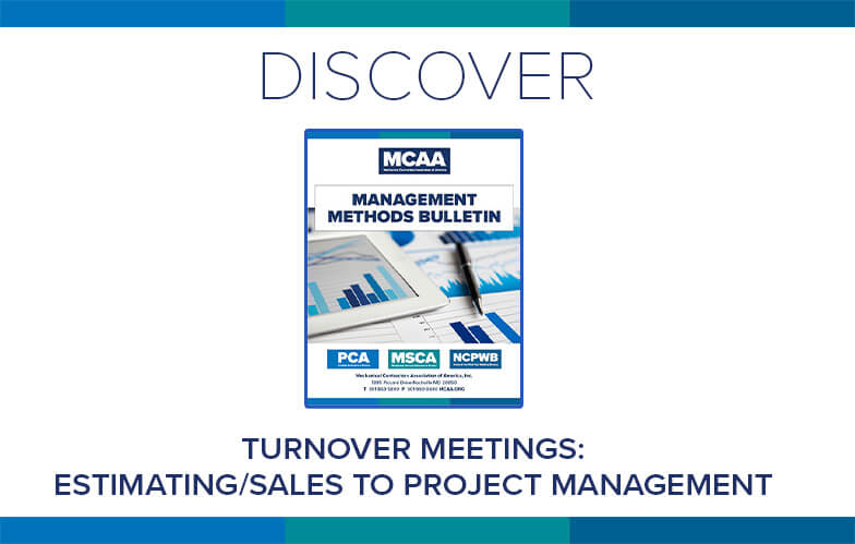 Resource Highlight: MCAA’s Turnover Meetings: Estimating/Sales to Project Management
